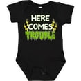 thumbnail image 3 of Inktastic Here Comes Trouble Boys or Girls Baby Bodysuit, 3 of 5