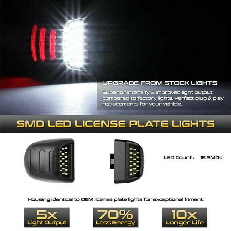 LED 12V Number License Plate Light Car Accessorie For Chevrolet