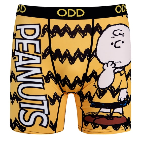 ODD SOX – Peanuts Charlie Brown Boxer Briefs – Mens X Large – Official Classic Comic Cartoon Graphic