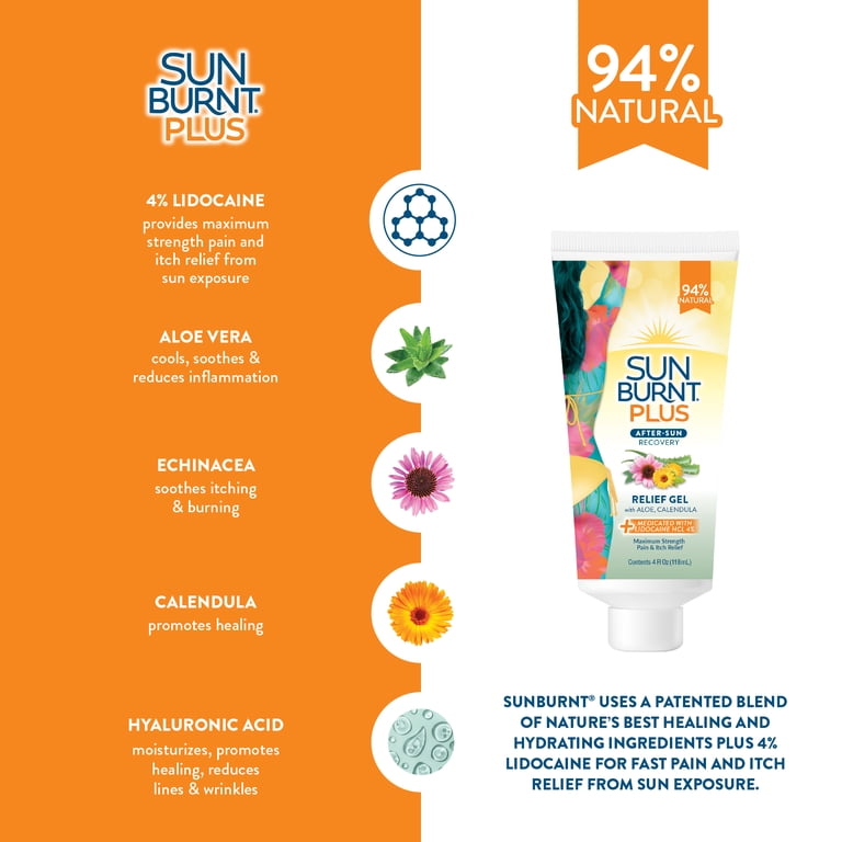 SunBurnt Plus Aloe Vera Gel with Lidocaine, 4 fl oz photo 4