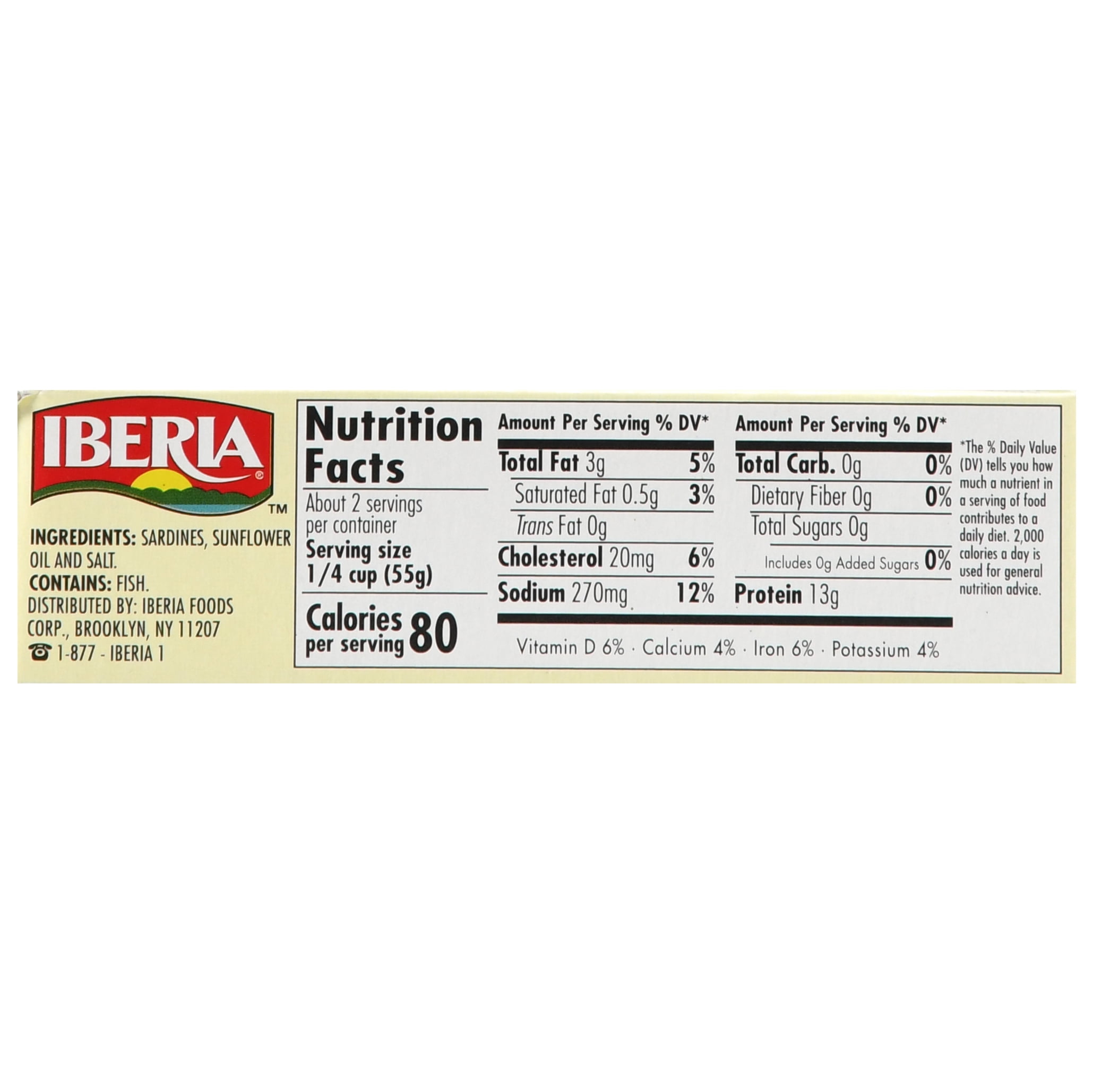 Iberia Skinless and Boneless Sardines in Sunflower Oil 4.2 oz