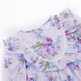 thumbnail image 3 of Vedolay Spring Dress Toddler Baby Girl Dresses Summer Cotton Linen Dress Ruffle Sleeveless Casual Boho Outfits,Purple 3 Years, 3 of 5