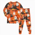 thumbnail image 4 of TOWED22 Toddler Halloween Pajamas Boys Girls Baby Pumpkin Ghost Graphic Pjs Sets Kids Snug fit 2pcs Long-Sleeve Sleepwear, 4 of 9