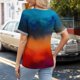 thumbnail image 5 of Camiseta de Manga Corta con Cuello en V de Primavera en Verano, 2025 Suelto Cómodo Poliéster Superior, 5 of 8