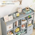 thumbnail image 2 of Homfa Kids Toy Storage Organizer with Cubby, Kids Toy Storage Chest with Removable Drawers, Kids Bookcase for Playroom Bedroom Living Room, Gray, 2 of 10