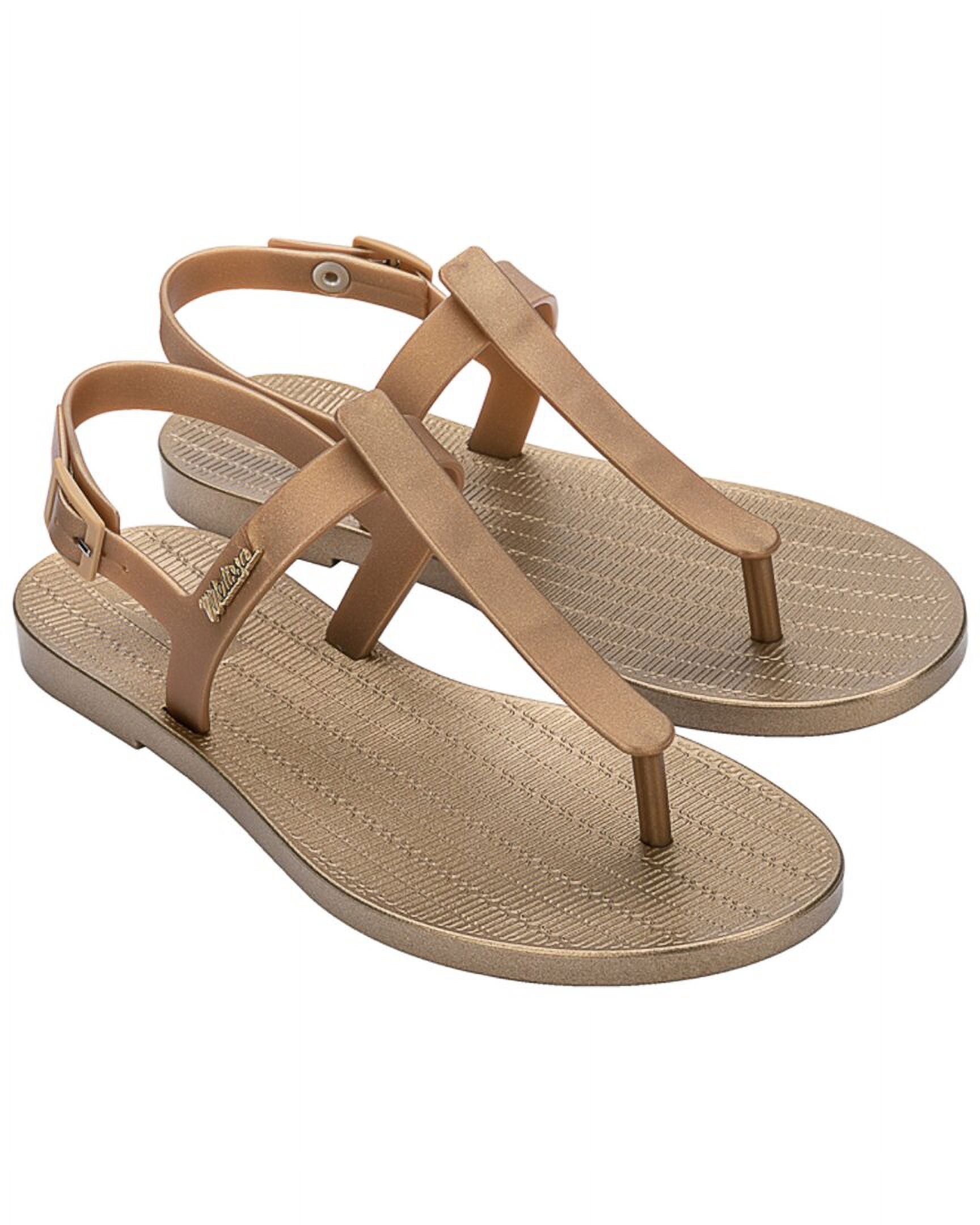 Melissa Shoes Sun Ventura Metallic Sandal, 8