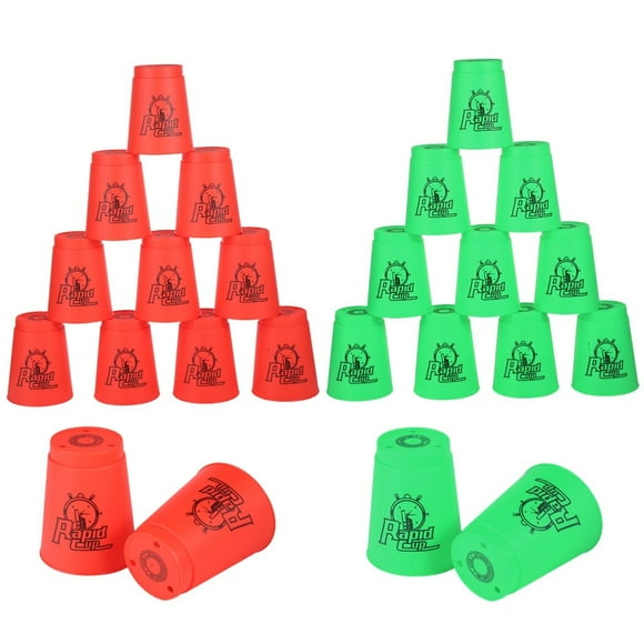Sport Stacking Cups, 24pcs Sports Stacking Cups Speed Training Game for Challenge Competition Travel Party Gift for Kids and Adults, Blue+Green