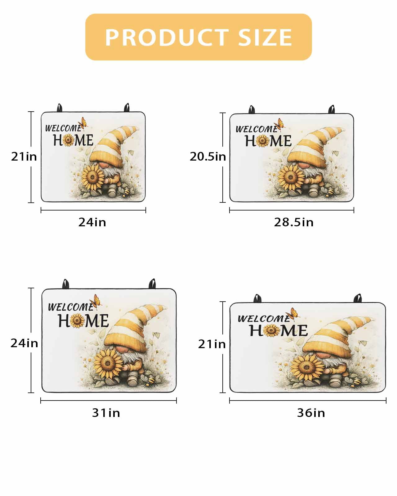nqOlkjepod Large Induction Cooktop Protector Mat 24"x21", Yellow Gnomes Stove Top Covers for Electric Stove, Sunflower Bee Pastoral Botanical Retro Stove Burner Cover Mats, Glass Top Stove Cover