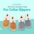 thumbnail image 4 of LIFE IS GOOD Women's Sweater Clog Fur Collar Slippers, 302991W - Suede & Faux Fur Indoor/Outdoor Slip-Ons - Soft & Comfy Winter Clogs with TPR Cupsoles & Cushioned Foam Seal Grey - Size 7, 4 of 9