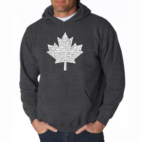 LA Pop Art Men's Word Art Hooded Sweatshirt - CANADIAN NATIONAL ANTHEM