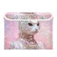 thumbnail image 2 of Foldable Fabric Storage Bin With Handle Collapsible Basket Box Storage With Lid Organizer Noble, 2 of 7