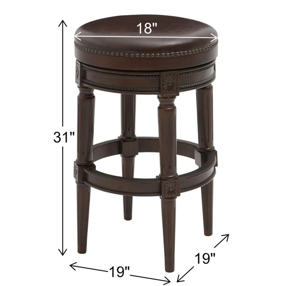 New Ridge Home Goods Chapman 31" Backless Wood Bar Height Stool in Walnut