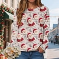 thumbnail image 2 of Towmus Christmas Graphic Sweatshirts for Womens Crewneck Long Sleeve 3D Printed Plus Size Pullover Tops S-2XL, 2 of 6