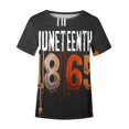 thumbnail image 4 of Binmer T-Shirt Imprimé Manches Courtes Col Rond pour Femmes Jour de l'Indépendance, 4 of 5