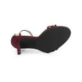 thumbnail image 5 of BLISSFUL STEP Women's Round Toe Rhines Ankle Strap Stiletto Heels Sandals Burgundy 8.5, 5 of 8