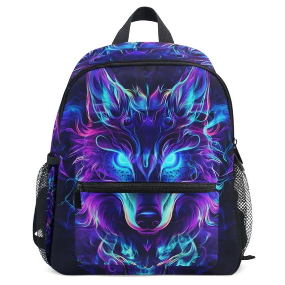 ALAZA Cool Wolf Face Pattern Kids Backpack for Preschool Kindergarten Toddler Bags
