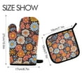 thumbnail image 2 of Yayeee Oven Mitts and Pot Holder Set of 4 Heat Resistant Kitchen Gloves Baking Hot Pad, Colorful Flowers, 2 of 5