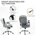 thumbnail image 3 of Vinsetto Button Tufted Home Office Chair with Adjustable Height Armrests, 3 of 9