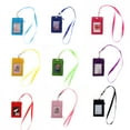 thumbnail image 3 of Unisex Simple Lanyard Wallet School Business Office Supplies Money Pouch ID Card Holder ID Holders with Neck Strap Zipper Coin Purses Credit Card Holders PINK, 3 of 8