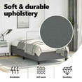 thumbnail image 3 of vidaXL Twin XL Bed Frame, Fabric Upholstered Platform Bed Frame, Dark Gray, No Mattress, 3 of 9