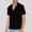 Black, variant on Lace T Shirts for Man Summer Casual Short Sleeve Relaxed Fit Button Down Notch Collar Hollow out Vacation Beach Shirt