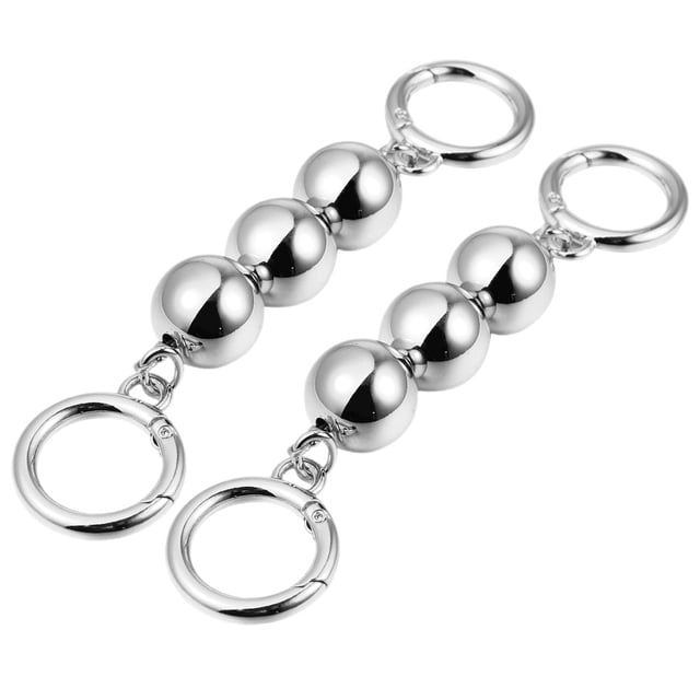 SHISUYAN 2pcs Round Imitation Pearl Beads Short Handle Bag Chain Replacement Bag Decor
