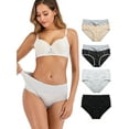 thumbnail image 1 of SAYFUT Women's High Waist Black Underwear Seamless Brief Panties Full Coverage Comfortable Cotton Underwear 4-Pack, 1 of 7