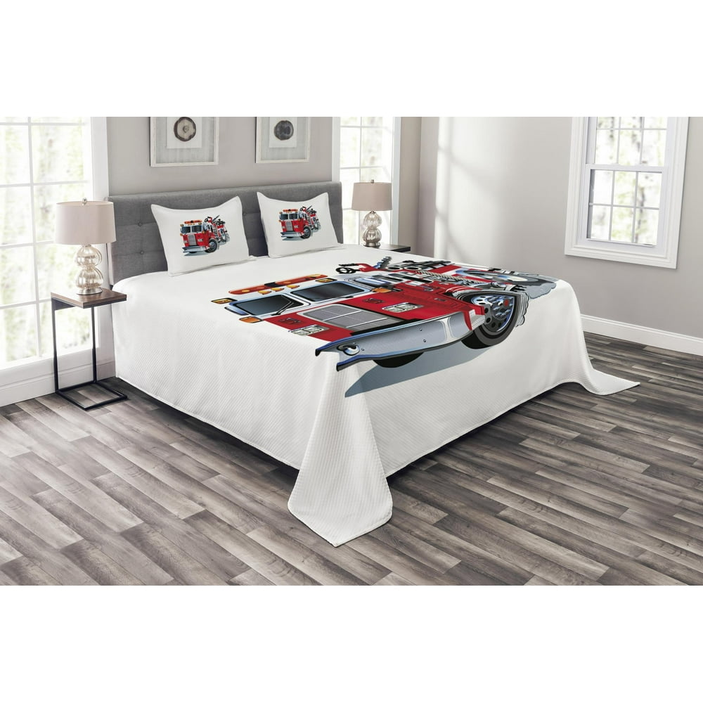 Truck Bedspread Set, Fire Brigade Vehicle Emergency Aid For Public