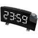thumbnail image 1 of Radio reloj despertador con apagado programado, proyección, pantalla curva, alarma dual, LED de escritorio Luz blanca, 1 of 9