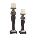 thumbnail image 2 of 14"/18"H Sobek Dark Candleholder Set, 2 of 2