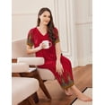 thumbnail image 3 of EKOUAER Long Nightgowns for Women Short Sleeve House Dress with Pockets Mumu Dress, 3 of 5