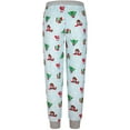 thumbnail image 5 of SofiePJ, Women's, Printed Waffle Velour Pajama Set w/ Jogger Pants, Aqua, M, 5 of 6