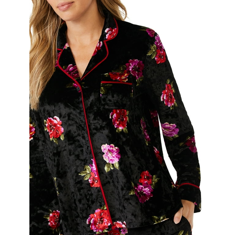 Plus size crushed velvet pyjamas sale