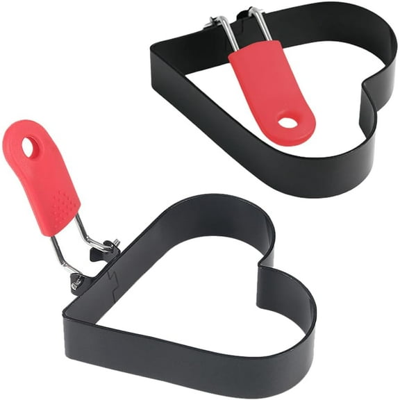 An Omelette Maker Clearance! Egg Ring With Foldable Handle Stainless Heart Shaped Egg Rings for Frying Eggs English Cooking Breakfast Sandwich Burger Egg Steamer