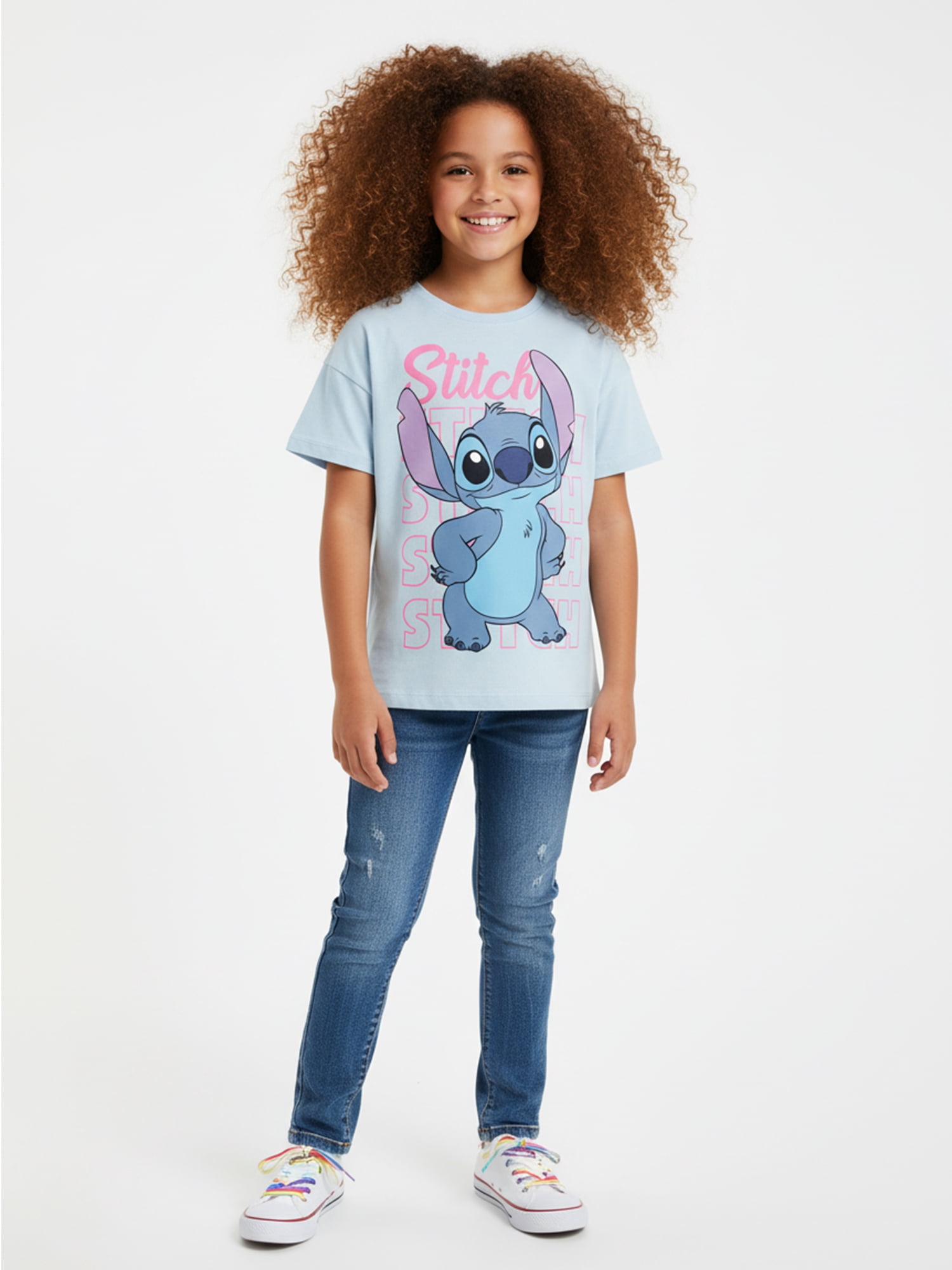 Disney Lilo & Stitch Girls Short Sleeve Graphic T-Shirt, Sizes 4-16 & Plus