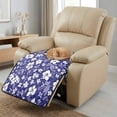 thumbnail image 3 of ZIATUBLES Recliner Chair Covers, Reclining Couch Slipcovers Seat Cushion, Anti-Slip Sofa Cover for Dogs Pets, Washable Furniture Protector, 38.58 x 24.40 Inches, Violet White Hibiscus Floral Print, 3 of 8