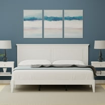 Cottage Style Solid Wood Platform Bed in King - Gloss White
