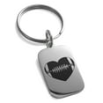 thumbnail image 1 of Stainless Steel Love Football Heart Engraved Small Rectangle Dog Tag Charm Keychain Keyring, 1 of 1
