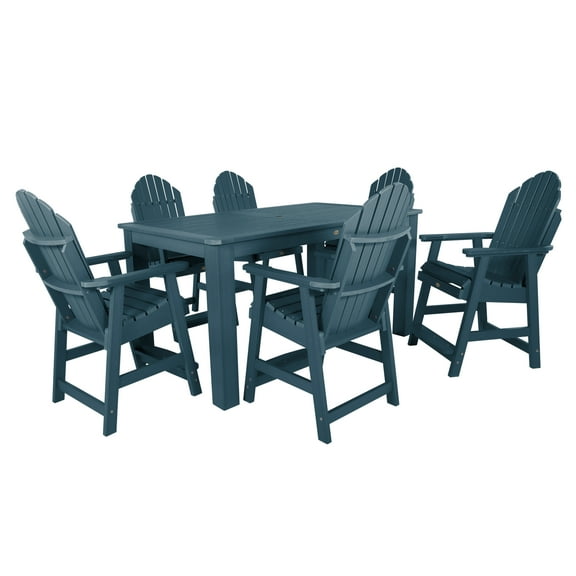 Highwood 7-pc Hamilton Dining Set - 42" x 72" Rectangle Table, Counter Height, Outdoor, Eco-friendly, Synthetic Wood