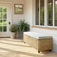 thumbnail image 3 of StorageWorks Wicker Storage Bench with Cushion, 3 of 11