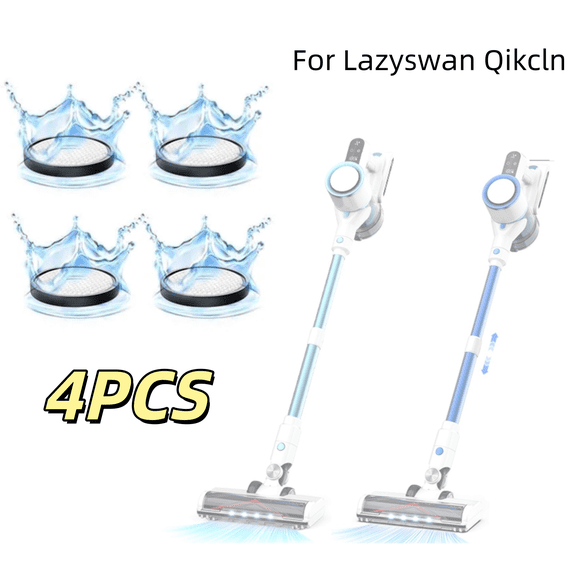 4 Pack Cordless Vacuum Cleaner HEPA Replacement Washable HEPA Filter Kit For Lazyswan Qikcln