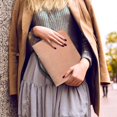 thumbnail image 5 of HELLHERO Peach Textured Pattern Bible Book Cover, Top Handle PU Leather Bible Cover for Outdoor Church, Lightweight Bible Book Covers, 5 of 12