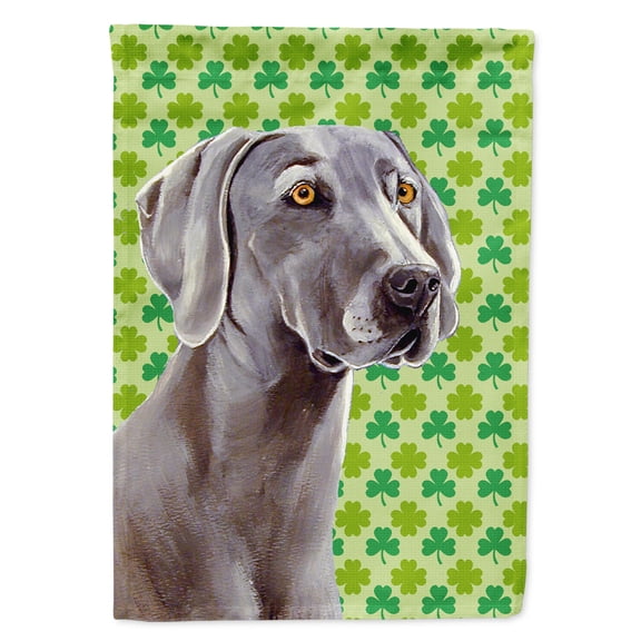 Carolines Treasures LH9206-FLAG-PARENT Weimaraner St. Patricks Day Shamrock Portrait Flag  multicolor