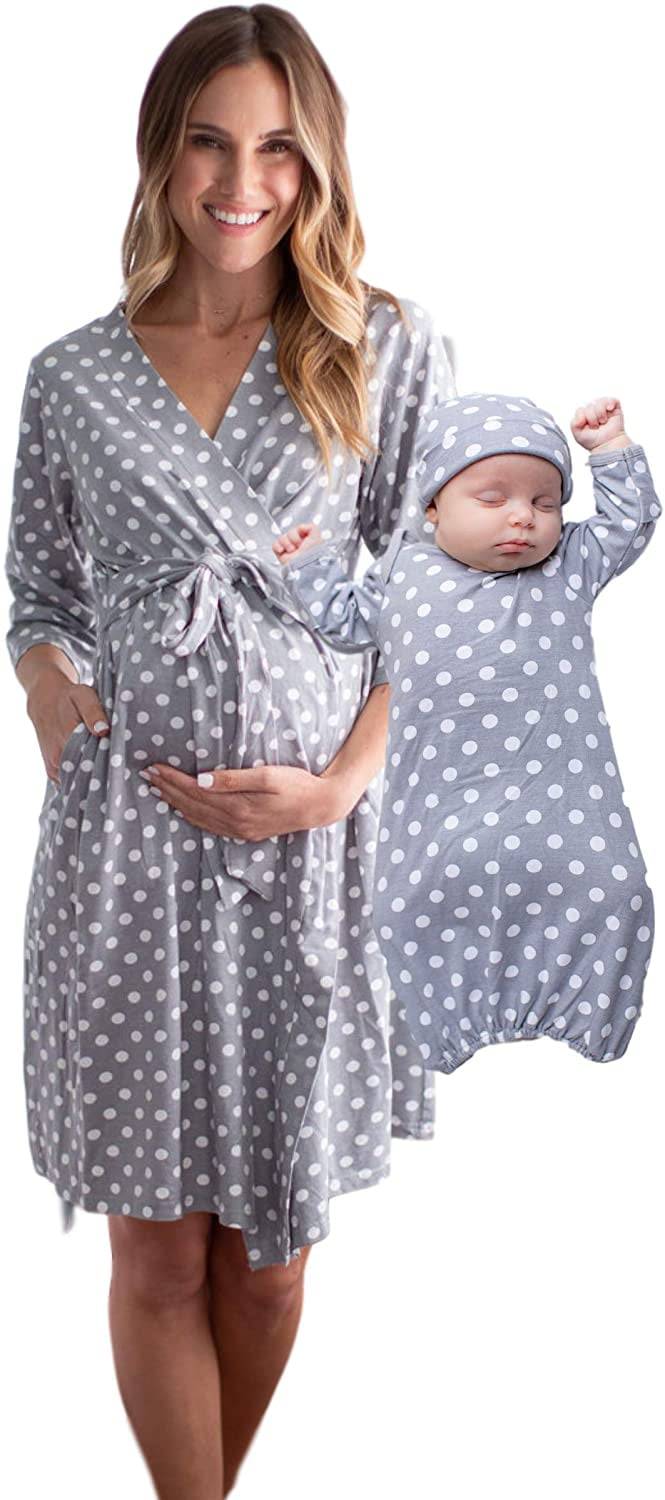 matching delivery gowns for mom and baby