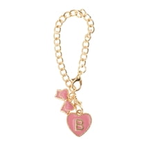 Unique Bargains 1 Pc Heart Bow Letter B Water Cup Pendant for Travelling Pink Alloy