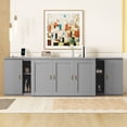 thumbnail image 2 of Full Size Murphy Bed with Shelves, Drawers and USB Ports, Wood Bed Frame Wall Bed Cube Bed, Murphy Bed Cabinet with Drawers for Home Office or Small Room, Foldable Platform Bed Frame, Gray, 2 of 9