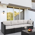thumbnail image 3 of HAPPATIO 5-Piece Wicker Patio Conversation Set with Gray Cushions, 3 of 7
