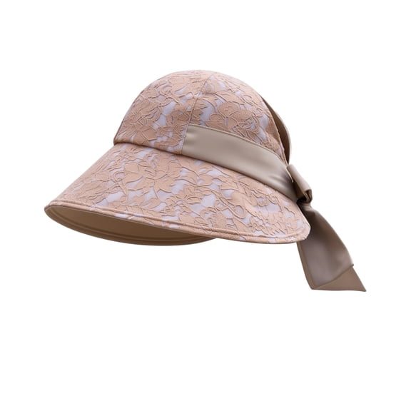 Harpily Sun Hats for Women Fold Lace Fashion Hollow Top Sun Hat Wide Brim UV Protection Outdoor Cycling Beach Fisherman Cap