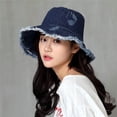 thumbnail image 2 of LinYooLi Chapeau Seau Chapeau de Soleil Chapeaux Seau pour Hommes Chapeau de Plage pour Femmes Chapeau de Pêcheur en Denim Décontracté Chapeau Pliable Mode Urbaine Randonnée, 2 of 4