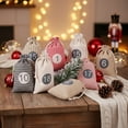 thumbnail image 4 of chaungfeng Christmas Advent Calendar Bags, 24 Days Countdown Burlap Satin Bags Hanging Advent Calendar Gift Favors for Xmas Decorations, 4 of 6